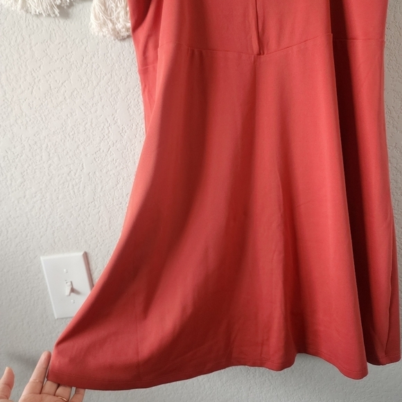 Girlfriend Collective Naomi Tennis Dress Halter Neck In Lava Orange Yoga Run 3X - Picture 9 of 10